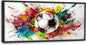 Extra Large Framed Soccer Wall Art,Oversized Colorful Graffiti Sport Ball Wall Decor Pictures for Living Room,Canvas Print Painting Modern Artwork Bedroom Office Bathroom Home Decor 60L x30W
