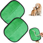 2PCS Electrostatic Pet Grooming Gloves, Reusable Hair Remover for Dog Cat Fur on Clothes Furniture Car Seat/Green