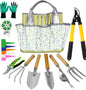 41-Piece Premium Gardening Tool Set, Stainless Steel Heavy Duty Gardening Tool Kit, with Non-Slip Rubber Grip, Storage Tote Bag, Outdoor Hand Tools, Ideal Gardening Gifts for All (Green)