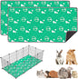 2 Pack Guinea Pig Bedding - Washable Guinea Pig Liners for C&C 2x4 Cage, Waterproof Reusable & Anti Slip Pee Pads Super Absorbent Mats for Small Animal Rabbit Hamster Rat (Green, 57 x 28 Inch)
