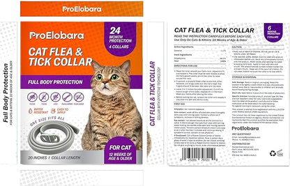 Flea and Tick Prevention Collars for Cats: Effective Pet Flea & Tick Treatment for Cats - Waterproof Adjustable Flea Tick Collars for Large & Small Cat, Outdoor Fleas Ticks Control for Kittens 4 Pack