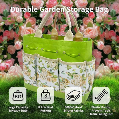 20-Piece Gardening Tools with Fashion and Durable Storage Bag - Heavy Duty Garden Tools Stainless Steel Rust-Proof Ergonomic Garden Tool Set - Ideal Gifts for Women and Men - Portable Gardening Kit