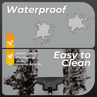 7.8 x 18 FT Garage Floor Mats for Under Car, 2.8mm Thickened Rubber Garage Flooring Roll, M Size 140.4 SQFT Garage Car Mat for Mid-Size SUVs, Sports Car, Light Grey