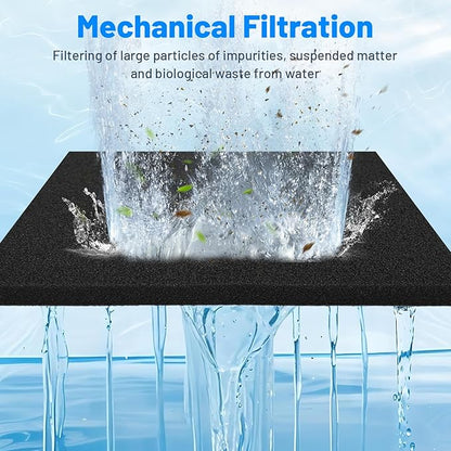 Aquarium Sponge Filter – Cut-to-Fit Filter Foam for Most Fish Tanks, Efficiently Traps Debris & Particles, Easy to Clean Prefilter Sponge for Aquarium, Dye-Free, 20x20x1 Inch, (50PPI)