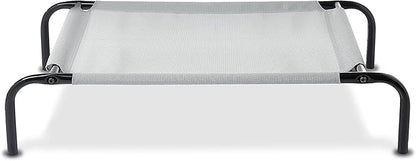 Amazon Basics Cooling Breathable Elevated Dog Bed with Metal Frame for Small Dogs, 36 x 22 x 7.5 Inch, Grey