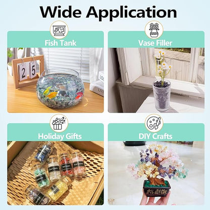 3 Lb Black Obsidian Crushed Stone Crystal Chips Bulk, Betta Fish Tank Gravel Rocks Irregular Shaped Marbles Pebbles for Aquarium, Vase Fillers, Succulent Plants Decor