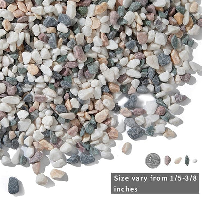 5lb Succulent and Cactus Gravel Pebbles 1/5-3/8 Inch Natural Decorative Polished Stones River Rocks for Plants, Vases, Aquariums, Terrarium and Outdoor Gardening, Mixed Color