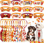 22pcs Fall Dog Bow Tie, Adjustable Bowtie Collar Attachment for Small Medium Pets, Bulk Neckties Set for Thanksgiving Day,Autumn Pet Supplies Charms Hair Costume Accessories(Maple Leaf, Pumpkin)
