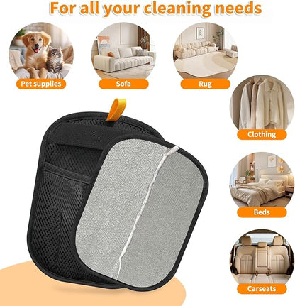 2PCS Pet Hair Removal Glove for Cats & Dogs Five-Finger Electrostatic Magic Brush Pet Hair Remover Glove for Clothing, Couch, Carpet, Furniture, Car Seat