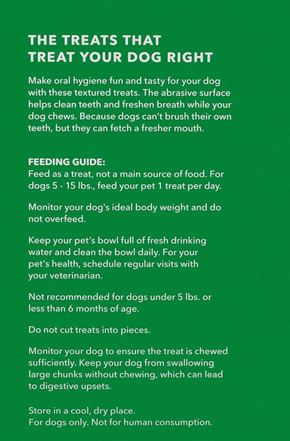 Amazon Brand - Wag Dental Dog Treats to Help Clean Teeth & Freshen Breath - Tiny, Unflavored, 2.25 pounds, 130 Count (Pack of 2)
