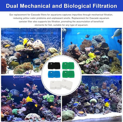 16 PCS Replacement Canister Filter Pad Compatible with Pennplax Cascade 1200/1500 CCF4UL/CCF5UL, Aquarium Sponge Media Parts Canister Filter Floss Pads for Fish Tank