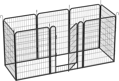 Dog Playpen, Outdoor Dog Fence, 12 Panels, 40" H Dog Pen for Large/Medium/Small Dogs, Heavy Duty Metal Pet Fence with Gate, Portable Dog Fence for RV Camping and Yard (Black)