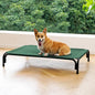 Elevated Dog Bed Raised Outdoor Dog Cot for Medium Dogs, Installation Requires No Tools, Frame with Washable Cooling Breathable Mesh Anti-Slip Feet, Indoor Pet Bed, Green, 35.4 Inches