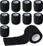9 Pack 2" x 5 Yards Self Adhesive Bandage Wrap Self Stick Wrap for Ankle, Wrist, Finger, Sports, Breathable Cohesive Vet Tape for Pets (Black)