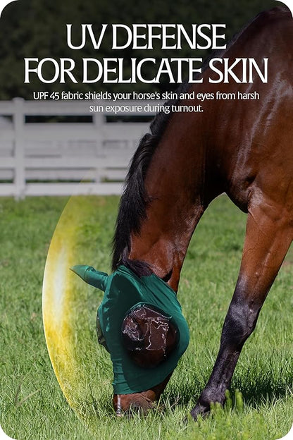 Equinavia Bug Out Fly Mask | Against Flies, Insects, UV Rays - Turquoise - Warmblood