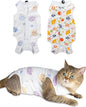 ANWA 2 Pack Cat Recovery Suit - Breathable Cat Onesie for Cats After Surgery Female, Kitten Surgery Recovery Suit Female Abdominal Wounds