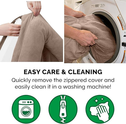 Furhaven Orthopedic Dog Bed for Large Dogs w/ Removable Bolsters & Washable Cover, For Dogs Up to 125 lbs - Plush & Suede Sofa - Almondine, Jumbo Plus/XXL