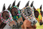 Frienda 4 Pieces Horse Fly Masks with Ears Face Covering UV Protection from Insect Pests Elasticity Smooth Comfortable Mesh Horse Mask Accessories(Fruit,Large)