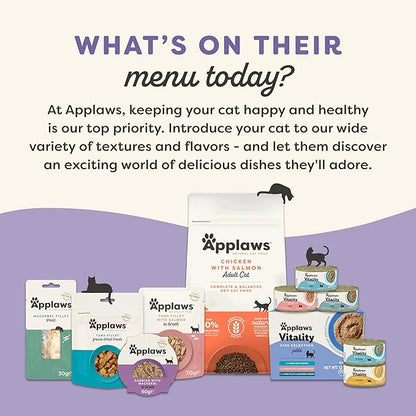 Applaws Vitality Wet Cat Food Paté, Natural Canned Cat Food, Wet Food for Cats with Added Vitamins and Minerals, Grain Free, Carrageenan Free, Variety Selection Paté (24 Count, 2.47 oz Cans)