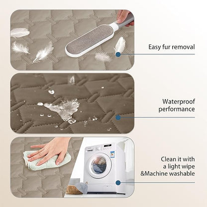 gogobunny 100% Double Sided Waterproof Dog Blanket Soft Pet Bed Cover Reversible Protect Furniture Couch Sofa Car for Puppy Cat Kids (Dark Walnut/Light Walnut, 32x53 Inch (Pack of 1))