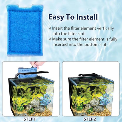 8 Pack Fish Tank Rite-Size Z Filter Cartridges Compatible with MarineLand Aquarium Eclipse Filtration Systems & Hidden Filtration System, and Fit for MarineLand Ailhouette & Portrait Filtration System