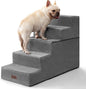 Dog Stairs for High Bed 22.6" H,5-Step Dog Steps for Small Dogs and Cats,Indoor Non-Slip Balanced Pet Stairs are Suitable for Puppy,Older Cat,Grey