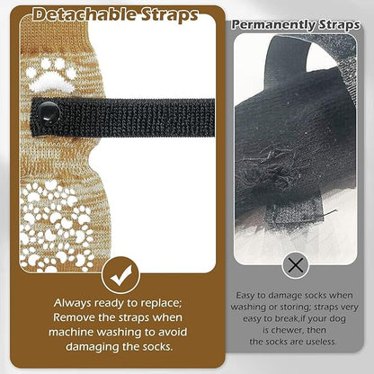 EXPAWLORER Anti Slip Dog Socks to Prevent Licking Paws, Dog Shoes for Hot Pavement, Dog Booties for Small Medium Large Senior Dogs, Traction Control Boots & Paw Protectors for Hardwood Floors