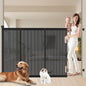 Extra Tall Retractable Baby Gates: 51" Tall Pet Gate, Extend up to 200" Wide, Mesh Baby Gate with Support Rods Jump-Proof Design for Cats & Large Dogs High Dog Cat Door Indoor Outdoor, Black