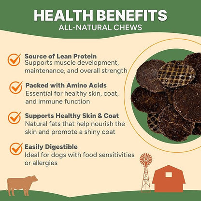 Gaines Family Farmstead Beef Chips for Dogs – 6 oz, Natural Single-Ingredient Dog Treats, High-Protein Rawhide-Free Chews, Healthy Grain-Free Snacks, Made in USA