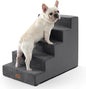 Dog Stairs for Small Dogs, 5 Tier Wider Pet Stairs for High Beds, 23.6" H Non-Slip Dog Steps for Old Cats, Puppies, Small Medium Dogs, 29.5x19.7x23.6 inch, Dark Grey