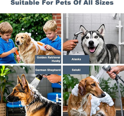 62" Professional Stainless Steel Dog Bathing Station, Large Dog Washing Station W/Dog Bath Brush, Washing Gloves, Floor Grate, Dog and Cat Bath Tub, Dog Washing Sink (62 Inch Left Door)