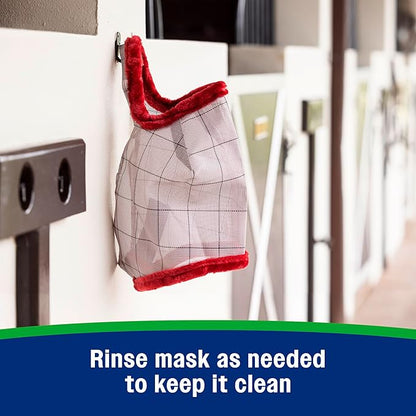 Farnam SuperMask II Fly Mask Without Ears for Larger Horses, Full Face Coverage and Eye Protection from Insect Pests, Structured Classic Styling Mesh with Plush Trim, XL Size