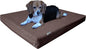 Dogbed4less Large Orthopedic Memory Foam Dog Bed for Medium to Large Dogs with Durable Waterproof Internal Case, Removable Washable Denim Cover + Bonus Pet Bed Case, 41X27X4 Fit 42X28 Dog Crate, Brown
