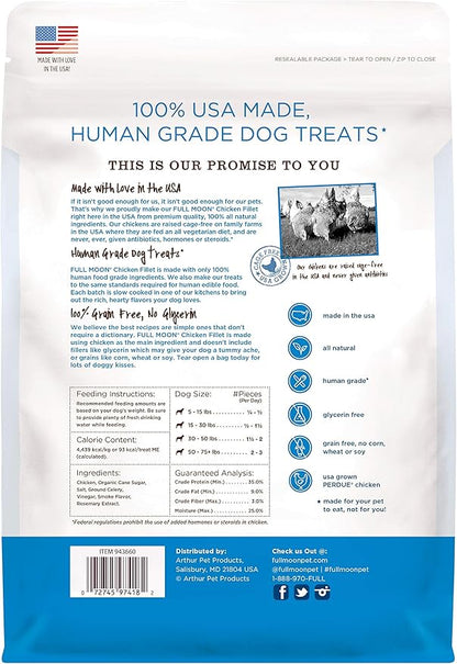 Full Moon Chicken Fillet Healthy All Natural Dog Treats Human Grade Made in USA 48 oz