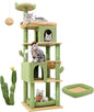 Globlazer Heavy Duty Cactus Cat Tree for Large Cats, Sturdy 72in Maine Coon Cat Tree for Large Cats 20 lbs+ Cactus Cat Tower for Adult Biggest Cats with 6 Scratching Posts, Hammock, S72, Green