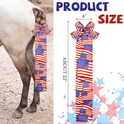 6 Pcs Horse Tail Bag Breathable Guard 22" Slip on Horse Care Tail Wrap 2 Strand Closure Straps Grooming Supplies to Keep from Dirt Breakage Rubbing 6 Designs(Modern Style)