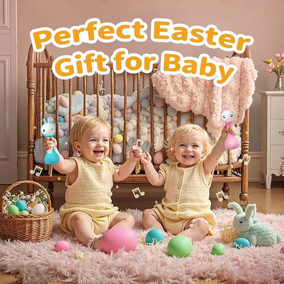 alilo Yoyo Talking Bunny Baby Musical Light-Up Rattle Toys 0-6-12-18 Months, Voice Mimicking Toy, Preloaded 90+ Audio Content, ABC/Number/Notes Learning Toys for Baby Infant Newborn Boy Girl Gifts