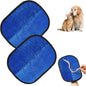 2PCS Electrostatic Pet Grooming Gloves, Reusable Hair Remover for Dog Cat Fur on Clothes Furniture Car Seat/Blue