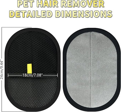 3 Pcs Pet Hair Removal Glove, Electrostatic Pet Hair Removal Gloves, Reusable Cat and Dog Hair Remover, for Couch, Carpet, Furniture, Car, Bedding, Cat Grooming Gloves