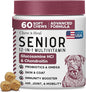 12-in-1 Multivitamin for Senior Dogs - 60 Senior Dog Vitamin and Supplement Soft Chews for Hip and Joint - Advanced Formula with Glucosamine, Omega 3,6,9, Vitamins, Probiotics - Made in The USA