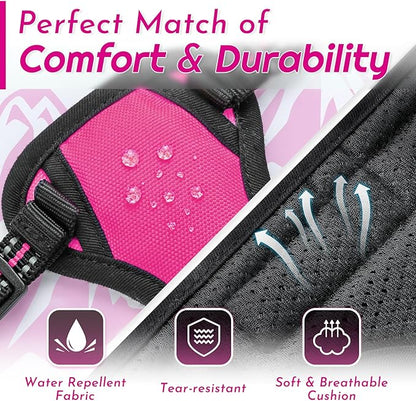 Eagloo Small Dog Harness No Pull, Service Vest with Reflective Strips and Control Handle, Adjustable and Comfortable for Easy Walking, No Choke Pet Harness with 2 Metal Rings, Rose Red, XS