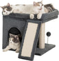 14‘’ Cat Tree Tower with Scratching Post, 20 * 16.5in Perch Bed for Large Adult Cats, Condo Cave for Indoor Small Medium Kittens, Dark Gray