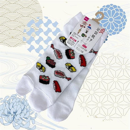 Japan Style Tabi Socks for Split Toe, Comfortable Tabi Toe Socks for Unisex Mt. Fuji, Lucky Cat, Sushi, Sumo, Ukiyoe, Hokusai