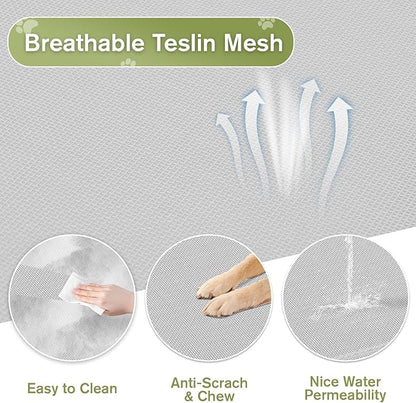 Elevated Dog Bed 42 Inch - Breathable Raised Pet Bed for Large Dogs, Waterproof Dog Cot Bed Easy to Assemble, Durable Portable Pet Cot with Non-Slip Feet, Grey