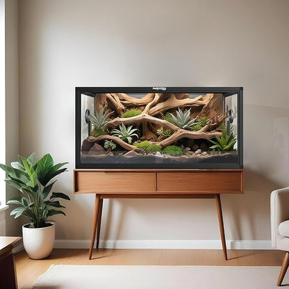 50 Gallon Bearded Dragon Tank, Reptile Enclosure for Easy Maintenance, Front Opening Reptile Tank with Top Screen Ventilation & Glass Sliding Door 36''x18''x18''