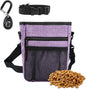 Dog Treat Pouches for Pet Training with Magnetic Closure Treat Pouches for Pet Training,Large Dog Treat Training Pouch and Dog Clicker,Training Treat Pouch Built-In Poop Bag Dispenser-Purple.