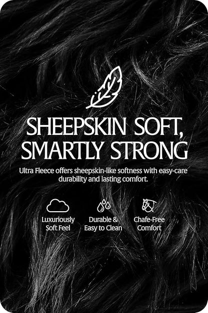 Equinavia Valkyrie Soft Ultra Fleece Padded Adjustable Breakaway Horse Halter - Black/Black - Cob