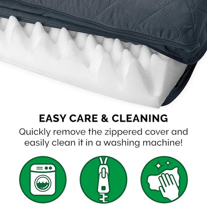 Furhaven Orthopedic Dog Bed for Medium/Small Dogs w/ Removable Bolsters & Washable Cover, For Dogs Up to 35 lbs - Quilted Sofa - Iron Gray, Medium