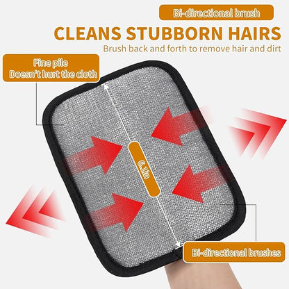 2PCS Electrostatic Pet Grooming Gloves, Reusable Hair Remover for Dog Cat Fur on Clothes Furniture Car Seat/Black