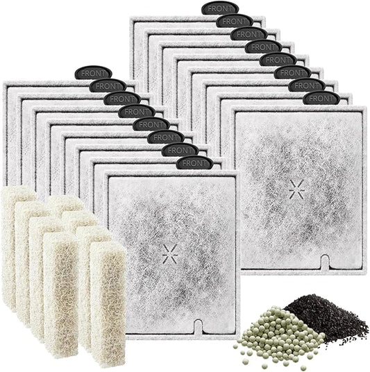 16 Pack Large Filter Cartridges Compatible with Aqueon QuietFlow Filter LED PRO Size 20,30,50,75/Power Filter Size 20,30,50,55/75, E Internal Size 40 Canister Filter